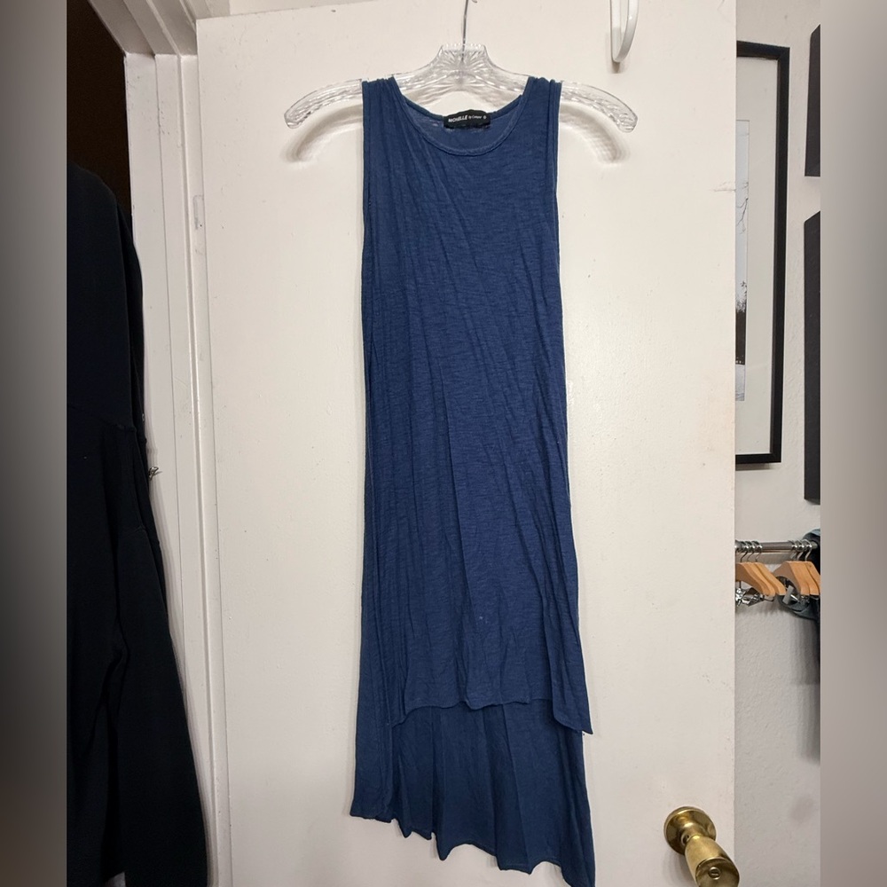 Michelle by Comune Blue High-Low Maxi Dress | Size Small | Sleeveless